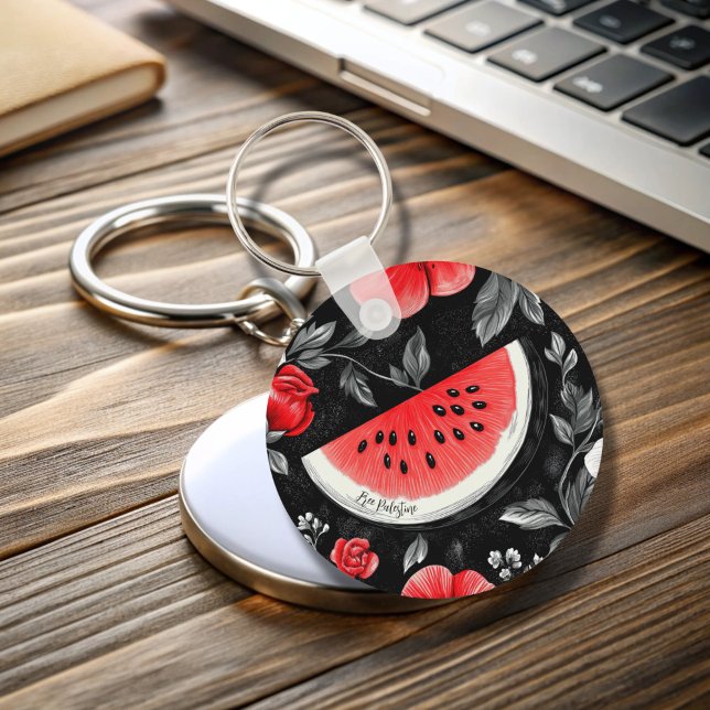 Free Palestine Watermelon Keychain (Free Palestine Watermelon Key Chain)