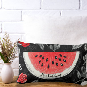 Free Palestine Watermelon  Lumbar Pillow