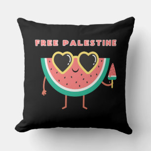 free palestine Watermelon Palestine cute colourful Throw Pillow