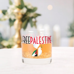 Free Palestine Whiskey Glass