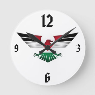 FREE PALESTINE - WINGS OF FREEDOM ROUND CLOCK