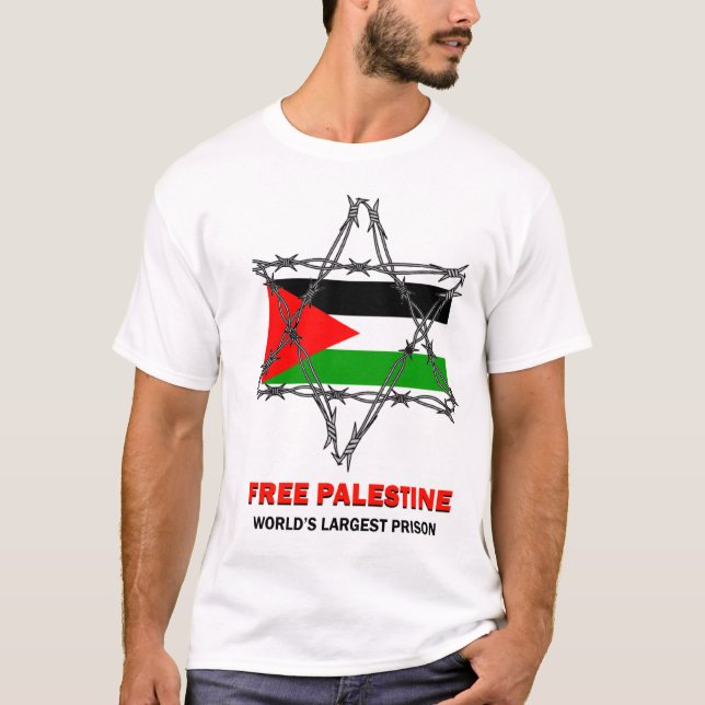 FREE PALESTINE: World's Largest Prison T-Shirt (Front)