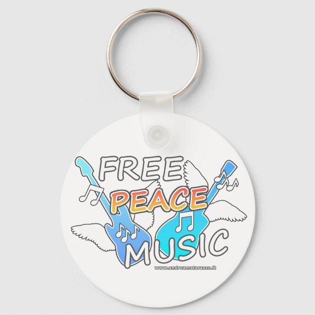 Free Peace Music    Keychain (Front)