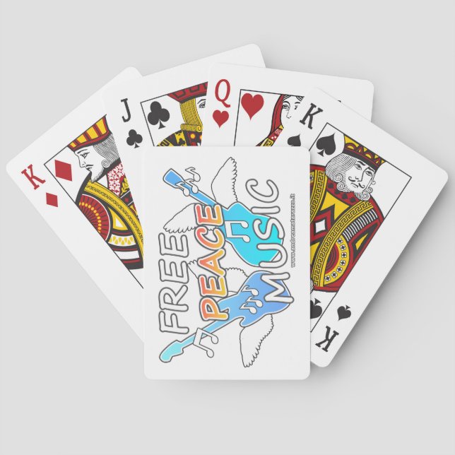 Free Peace Music  Playing Cards (Back)