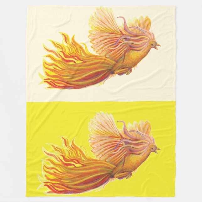 Free Phoenix Bird Rising  Fleece Blanket (Front)
