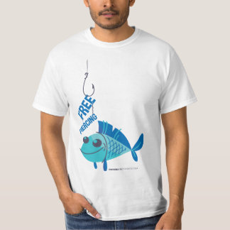 Free Piercing – Funny Fishing Cartoon T-Shirt