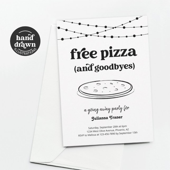 Free Pizza Party Amusant Partir Invitation (Créateur téléchargé)
