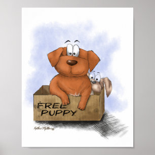 Free Puppy Cartoon Plus 1 Poster