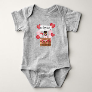 Free Puppy Kisses Valentine Dog Red Baby Bodysuit