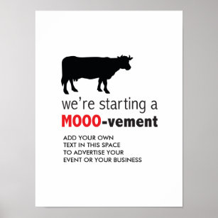 Free Range Dairy Farm Cow Lover Movement Poster