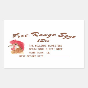 Free Range Eggs Watercolor Egg Carton Sticker