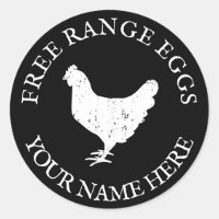 Free range farm fresh eggs chicken silhouette
