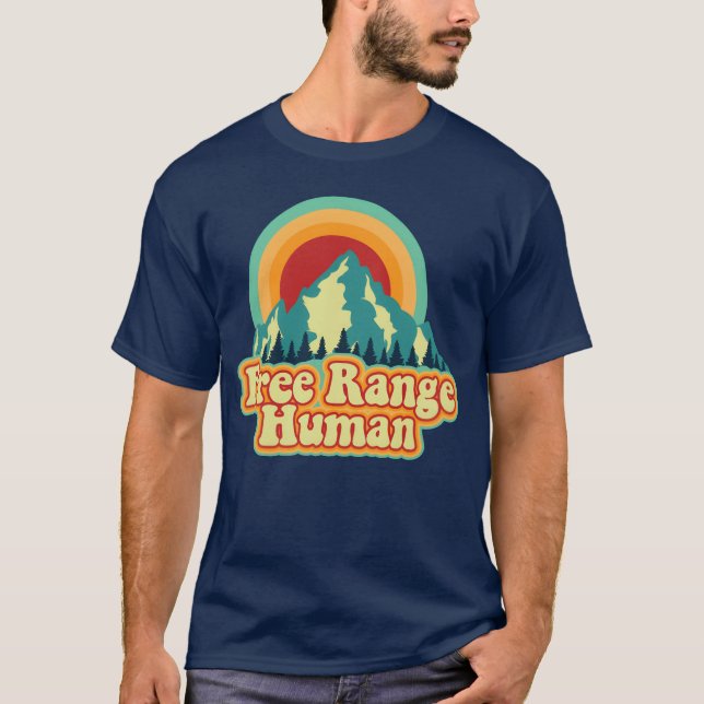Free Range Human Outrs Hiking Mens Camping boy T-Shirt (Front)