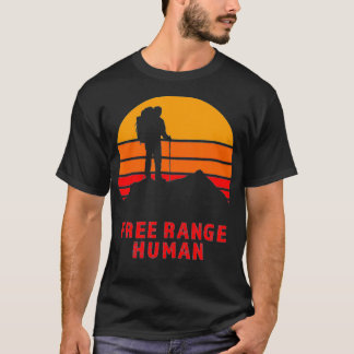 Free Range Human Vintage Sunset Thru Hiker Mountai T-Shirt
