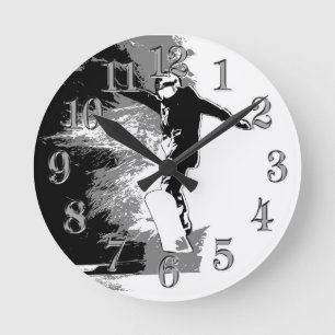 Free-riding - Snowboarder Round Clock