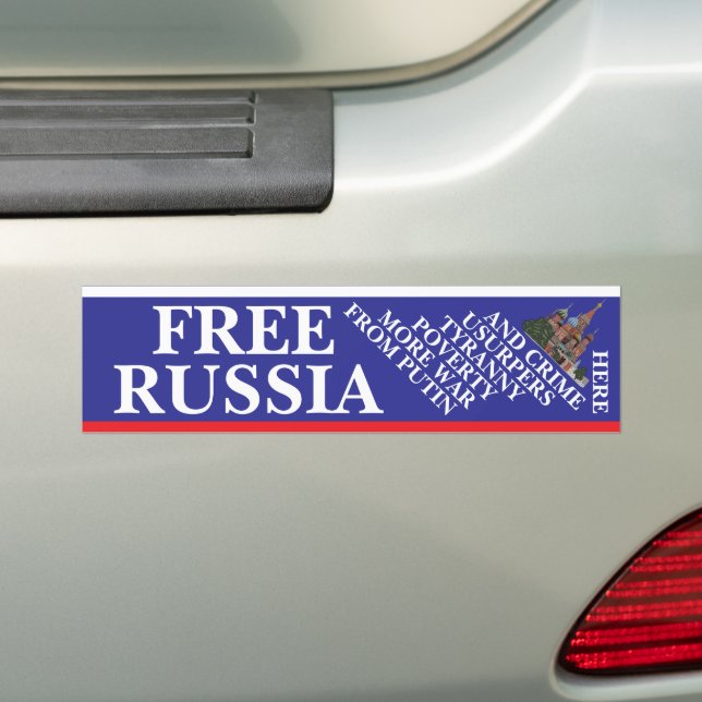 Free Russia Bumper Sticker (On Car)