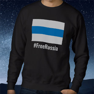 Free Russia - English - White Blue White Flag Sweatshirt