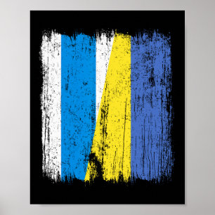 Free Russia Ukraine Half Flag Russian Opposition U Poster