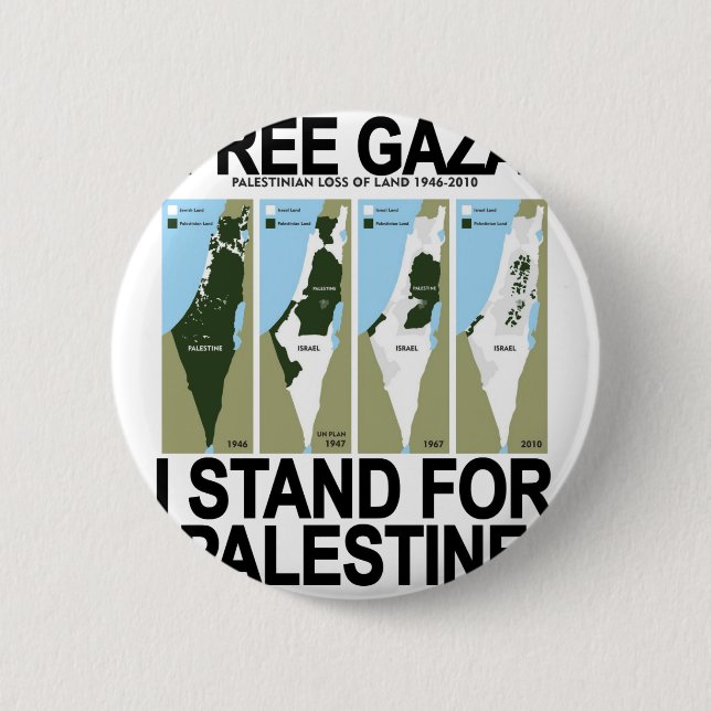 FREE SAFE GAZA PALESTINE.png 2 Inch Round Button (Front)