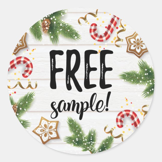 Free sample christmas label (Front)