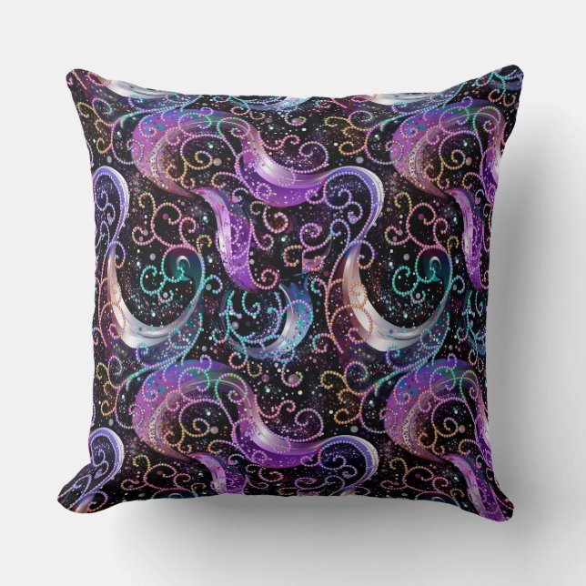 Free shapes, Embelished with a Beads, Throw Pillow (Front)