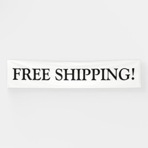 Free shipping customizable black white banner