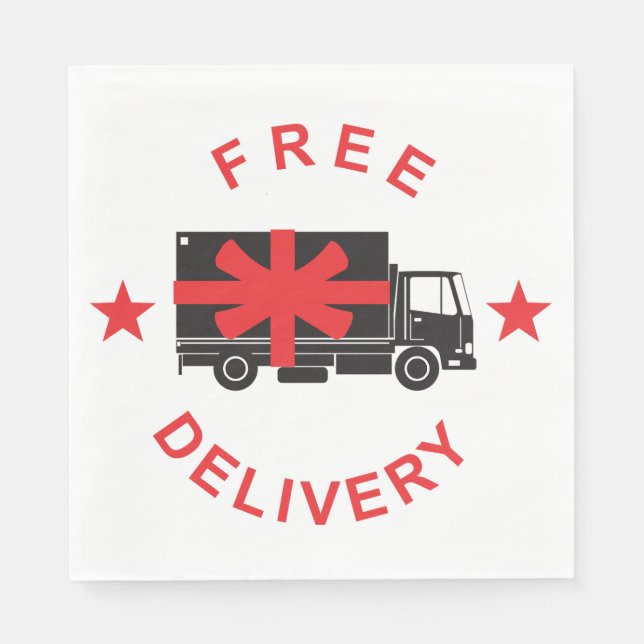 Free Shipping Delivery Truck Napkin (Front)