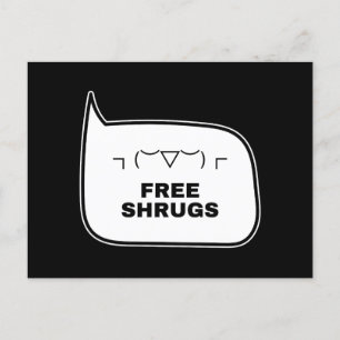 FREE SHRUGS Funny Kaomoji Japanese Emoticons Postcard