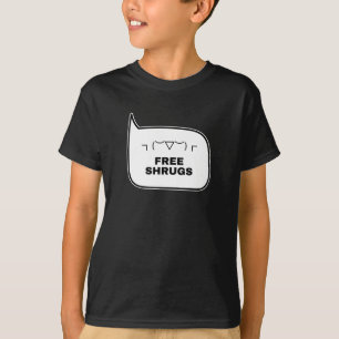 FREE SHRUGS Funny Kaomoji Japanese Emoticons T-Shirt