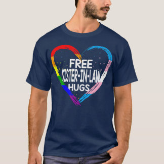 Free Sisterinlaw Hugs LGBTQ Rainbow and Trans Flag T-Shirt