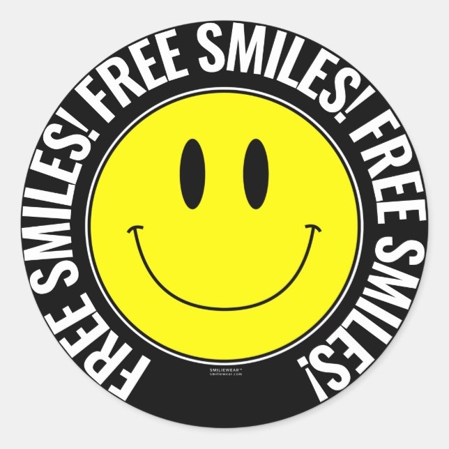 Free Smiles Smilie Sticker (Front)