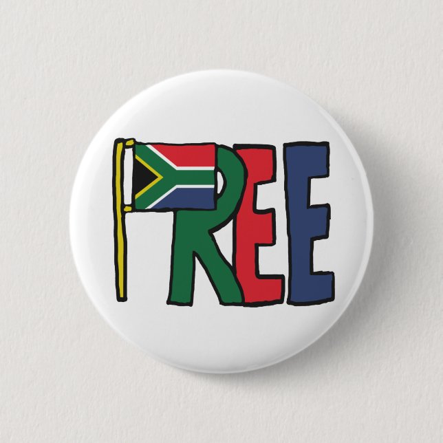 Free South Africa 2 Inch Round Button (Front)