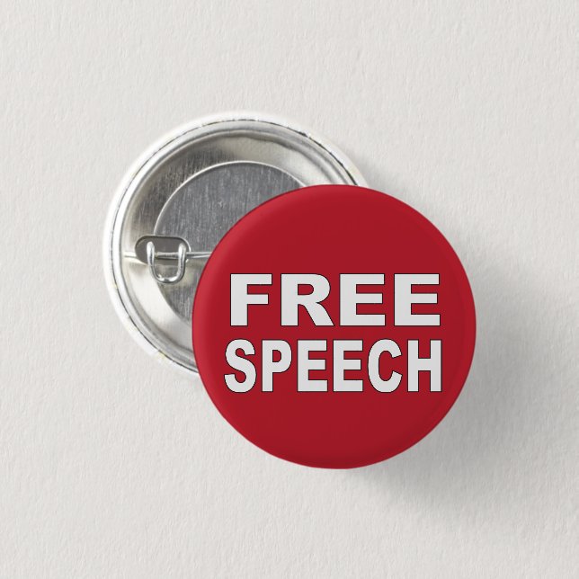 Free Speech 1 Inch Round Button (Front & Back)