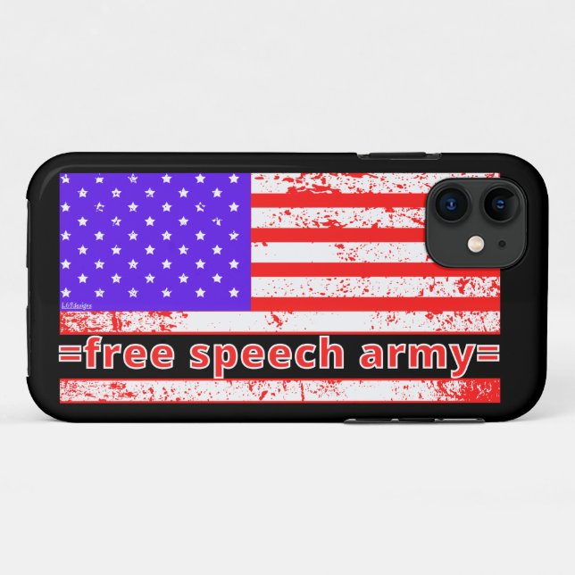 FREE SPEECH ARMY distressed american flag edition  Case-Mate iPhone Case (Back (Horizontal))
