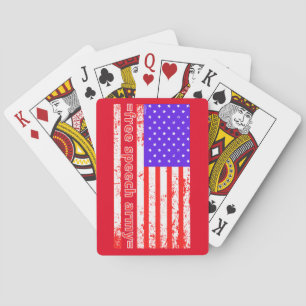 FREE SPEECH ARMY distressed american flag edition Playing Cards