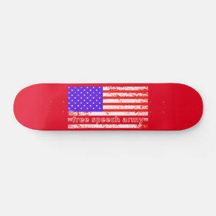 FREE SPEECH ARMY distressed american flag edition Skateboard