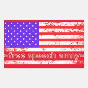 FREE SPEECH ARMY distressed american flag edition Sticker