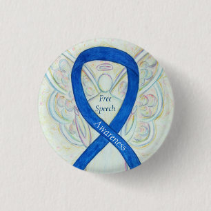 Free Speech Awareness Angel Ribbon Pin