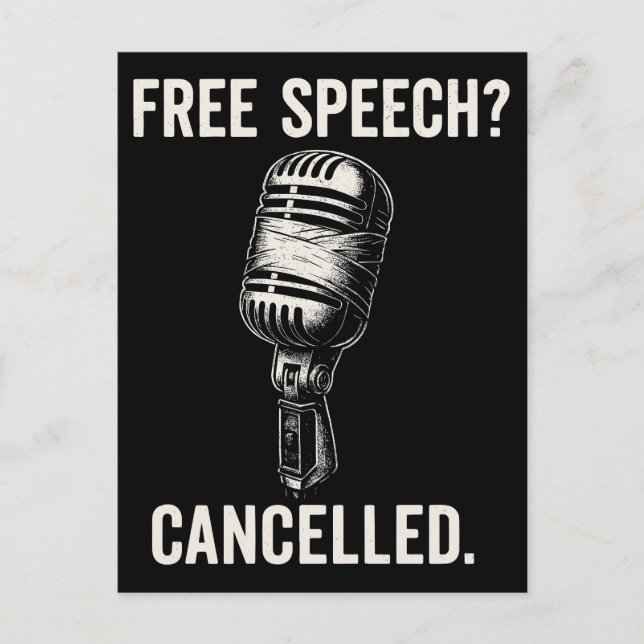Free Speech Cancelled Protest Statement Holiday Postcard (Front)
