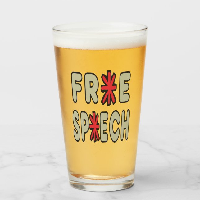 Free Speech Censorship Glass (Front Filled)