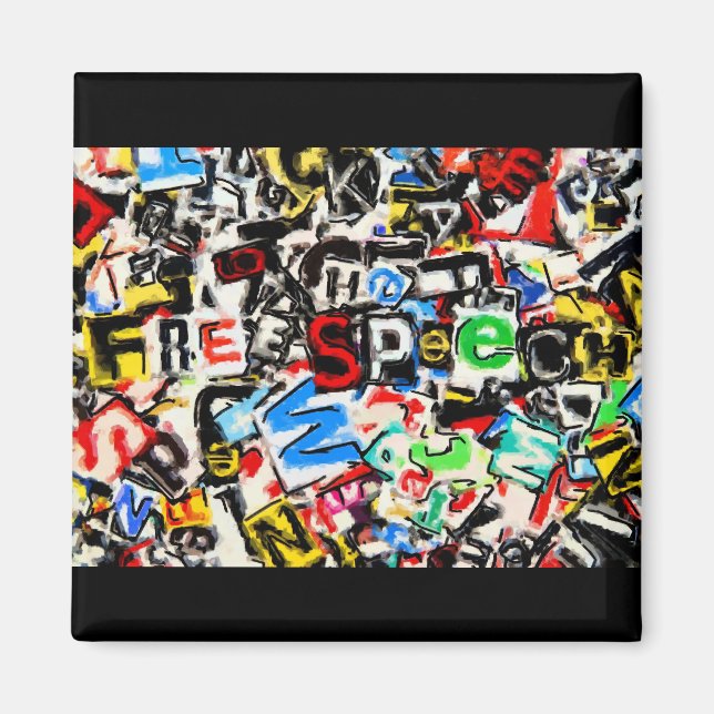 Free Speech Illustration Magnet (Front)