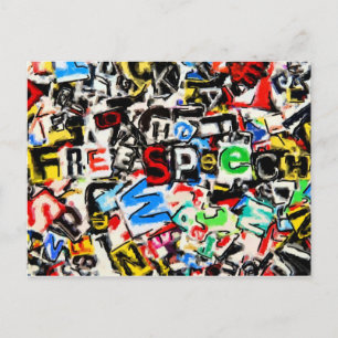 Free Speech Illustration Postcard