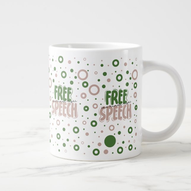 Free Speech Is a Human Right Large Coffee Mug (Right)