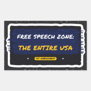 Free Speech Zone The Entire USA Brush Sticker