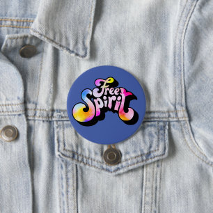 Free Spirit 3 Inch Round Button