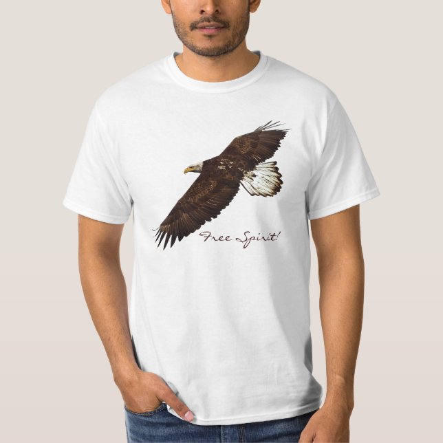 FREE SPIRIT Bald Eagle Mens Value Tee (Front)