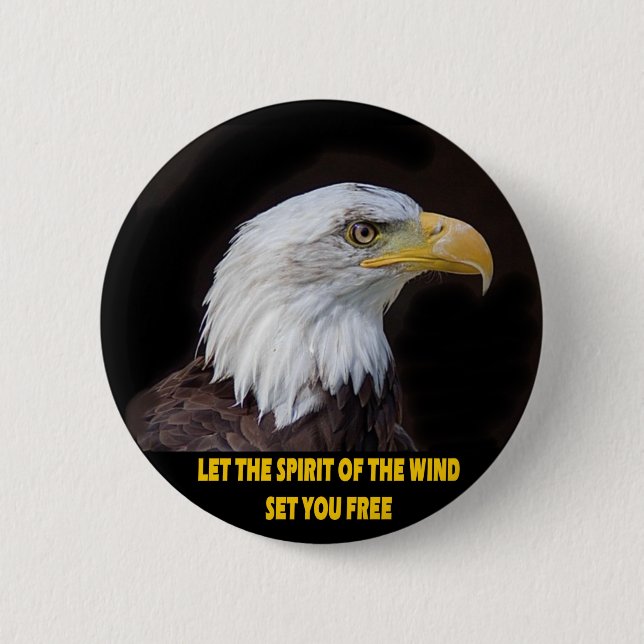 FREE SPIRIT EAGLE 2 INCH ROUND BUTTON (Front)