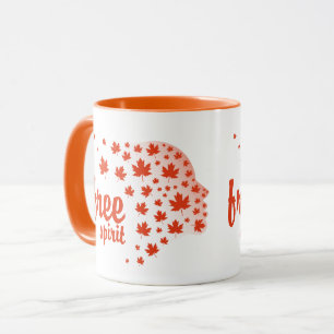 Free spirit face, autumn mug