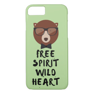 Free Spirit Hipster Bear Case-Mate iPhone Case