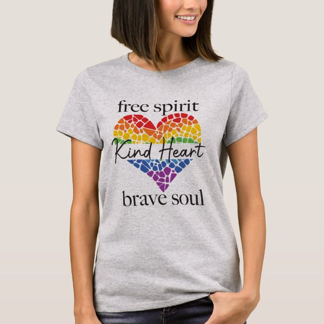 Free Spirit, Kind Heart Women's Heart Shirt (Front)